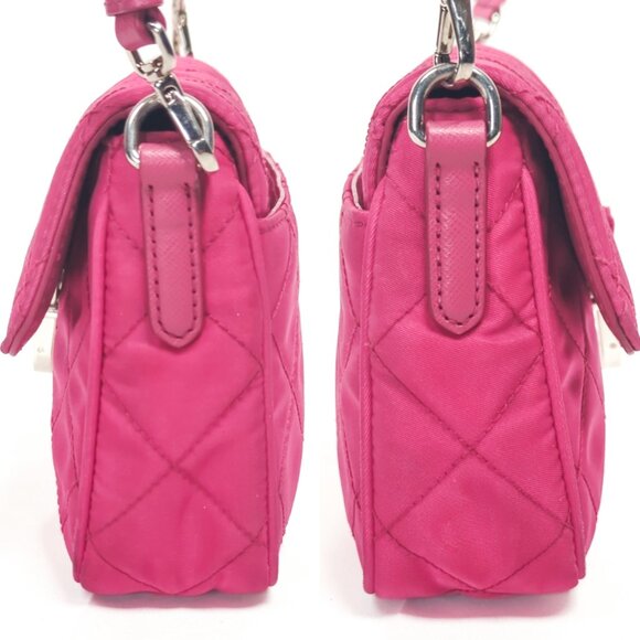 PRADA Tessuto Impunto Crossbody Shoulder Bag - Ibisco Pink - Picture 5 of 15
